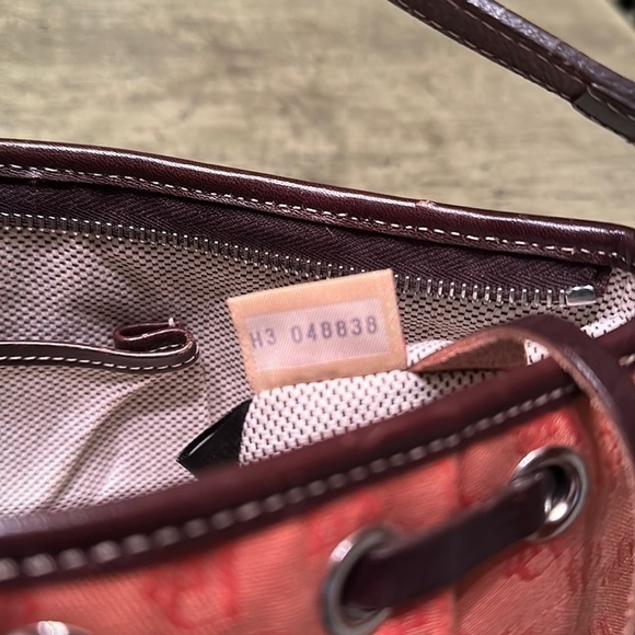 Dooney & Bourke Signature Canvas Handbag w/ Leather Trim - Burnt Orange & Brown - Picture 14 of 16